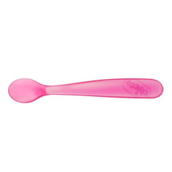 Chicco Duplo Soft Pink Silicone Spoon 6m+ 2 Unités
